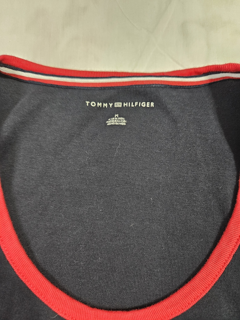 Tommy Hilfiger Navy Tank Top with Red and White Trim - Picture 2 of 7